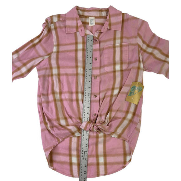 Thereabouts Little & Big Girls Long Sleeve Flannel Shirt Pink L 14.5-16.5P Plus - Picture 9 of 13